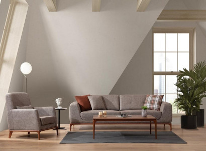Luxury Sofa set Sofa 3 Seater Armchair Fabric Modern Gray Modern Set new